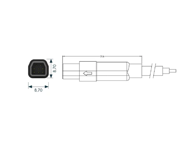 Mini F male cable connector