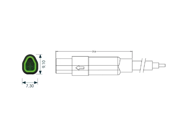 Mini F male cable connector