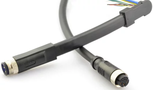 Flat cable connectors to enter the axle of the motor