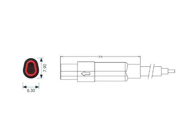 Mini F male cable connector