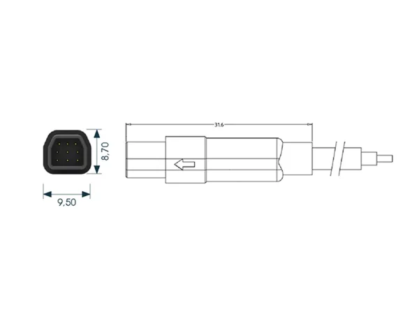 Mini F male cable connector